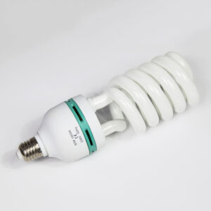 Alternative view of Low energy E27 spiral bulb for continuous lighting